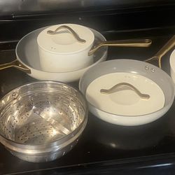 11 Piece Nonstick Ceramic Pot And Pam Set