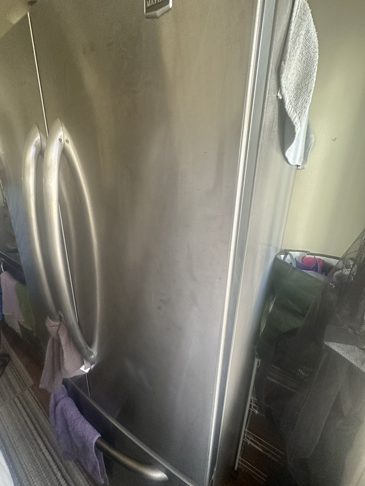 Maytag French Door Stainless Steel Refrigerator – Works Great