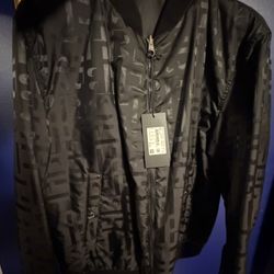 Hugo Boss reversible blouson jacket with all over monograms 46R Black Z01(contact info removed)