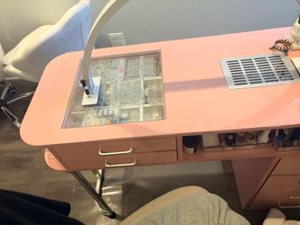 Set of 6 -Pink Manicure Nail Tech Desks