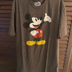 Unisex Mickey Mouse Disney Graphic Charcoal Distressed T-shirt Size XL