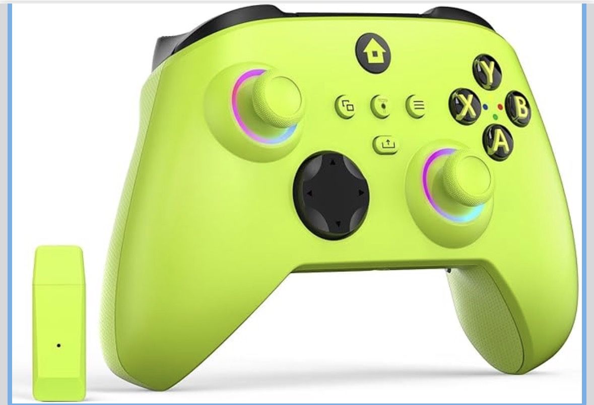 Wireless Controller for With Xbox One, Xbox Series X/S, Xbox One X/S, PC, With RGB LED Light, Mappable Buttons, With 2.4GHZ Wireless Adapter Gamepad (