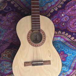 Classical Guitar 6 Stringed Beige Right-Handed Nylon Strings Handmade from México