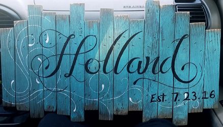 Custom wedding date and name rustic sign