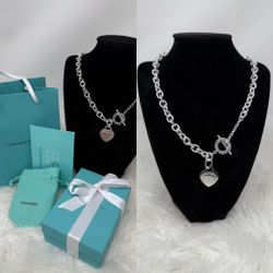 Tiffany & Co. 925 Sterling Silver Heart Necklace 