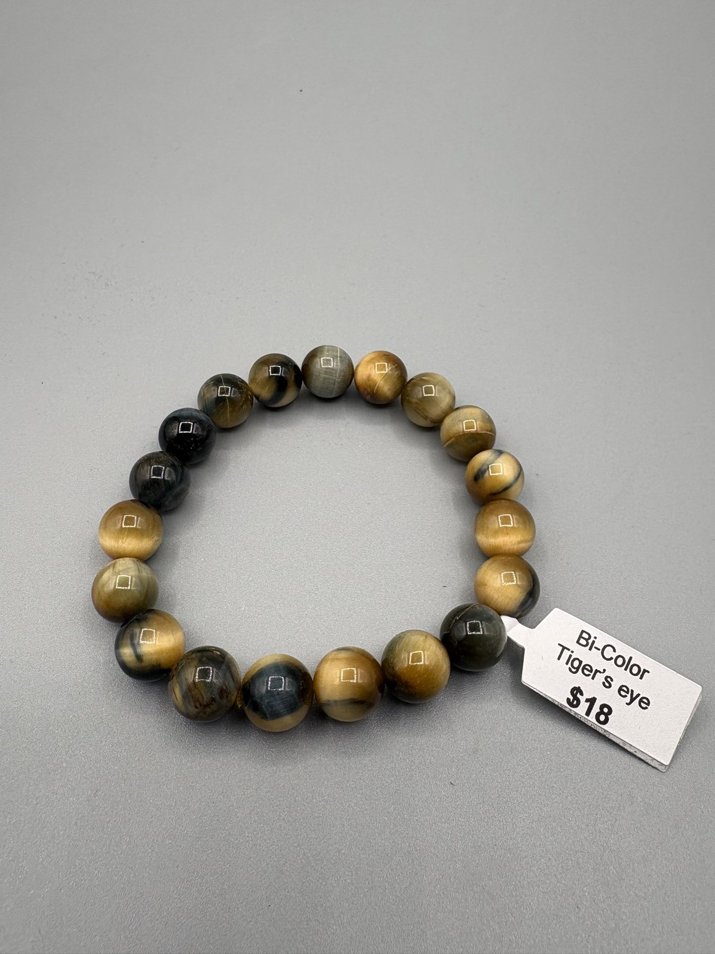 Bi-color Tiger’s Eye Beaded Bracelet 6-7” Stretch