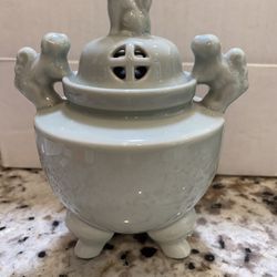 Elegant vintage Japanese ceramic incense burner 