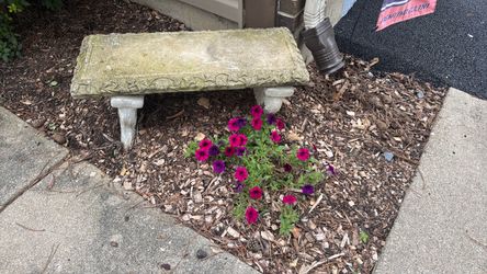 Cement garden bench