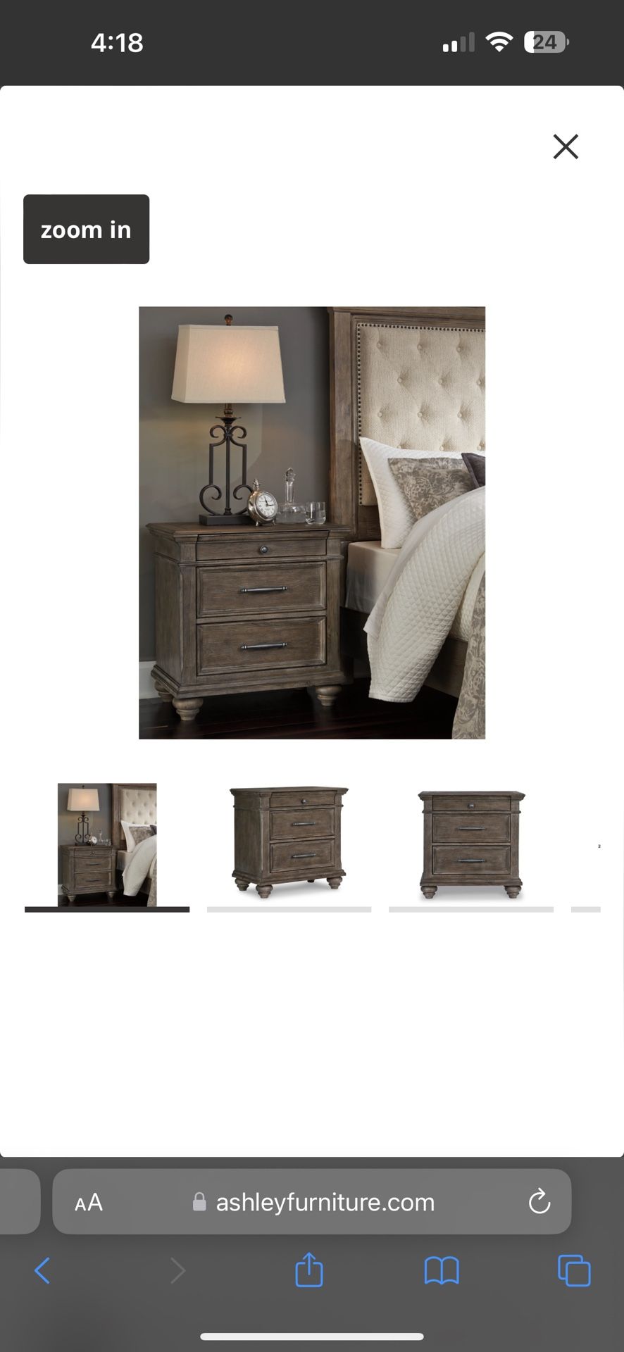 Used 2 (two) Johnelle 28" 3 Drawer Nightstand