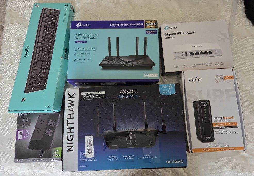 NETGEAR LOGITECH TPLINK Computer Accessories Brand New Or Used Once Excellent Condition Routers Switches Keyboards Bulk Or Individual