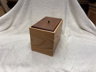 Hand Made Solid Oak and Walnut Recipe Box