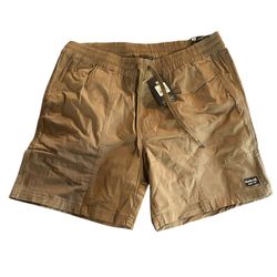NWT XL Hurley Men’s Shorts Brown Elastic & Drawstring Waist