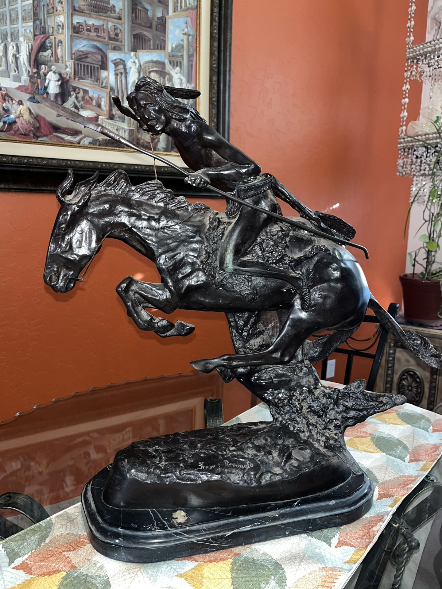 Bronze Native American Statue