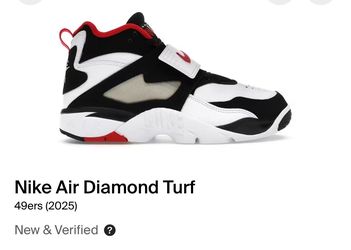 Nike Air Diamond Turf 2025 49ers Mens Size 13