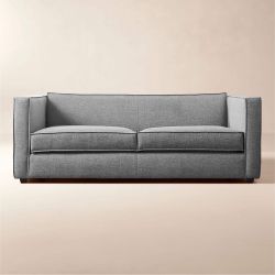 (2) Crate & Barrel C2B Club 74" Grey Fabric 2-Seater Sofa: 2 Available 