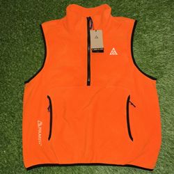 NIKE ACG Wolf Tree Vest Polartec Orange/Black Men’s Sz S HJ2468-819  NWT