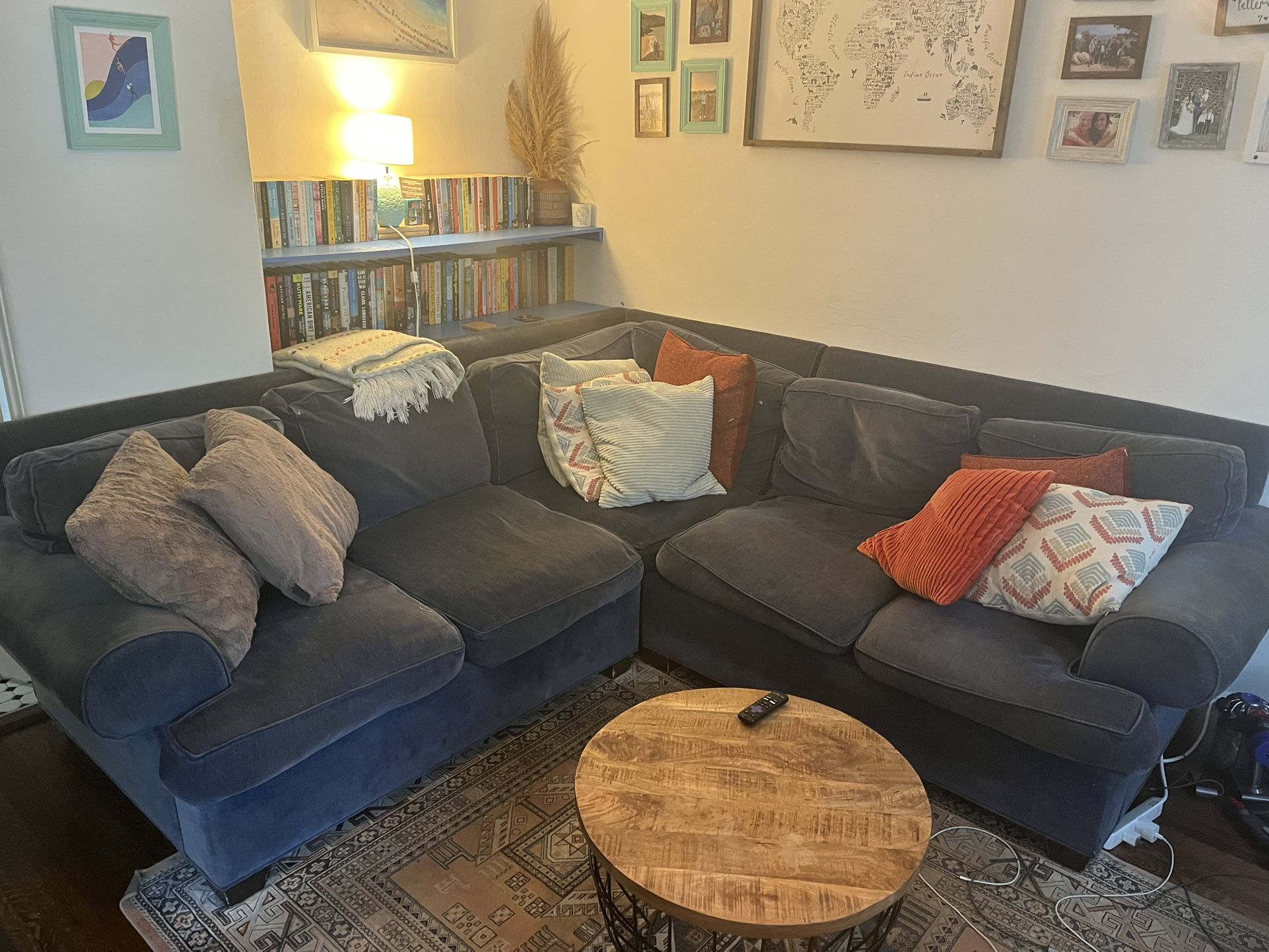 Blue Sectional Couch 