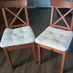 IKEA WOODEN CHAIRS /PAIR