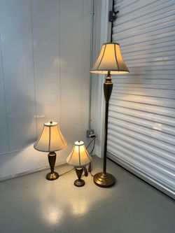 Set of 3 Matching Bronze Lamps