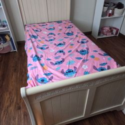 Twin Bed frame with mattress and box spring