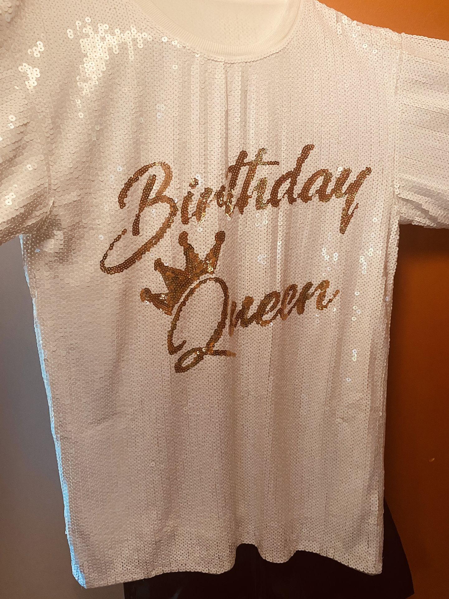 Sequin Birthday Queen Shirt Dress