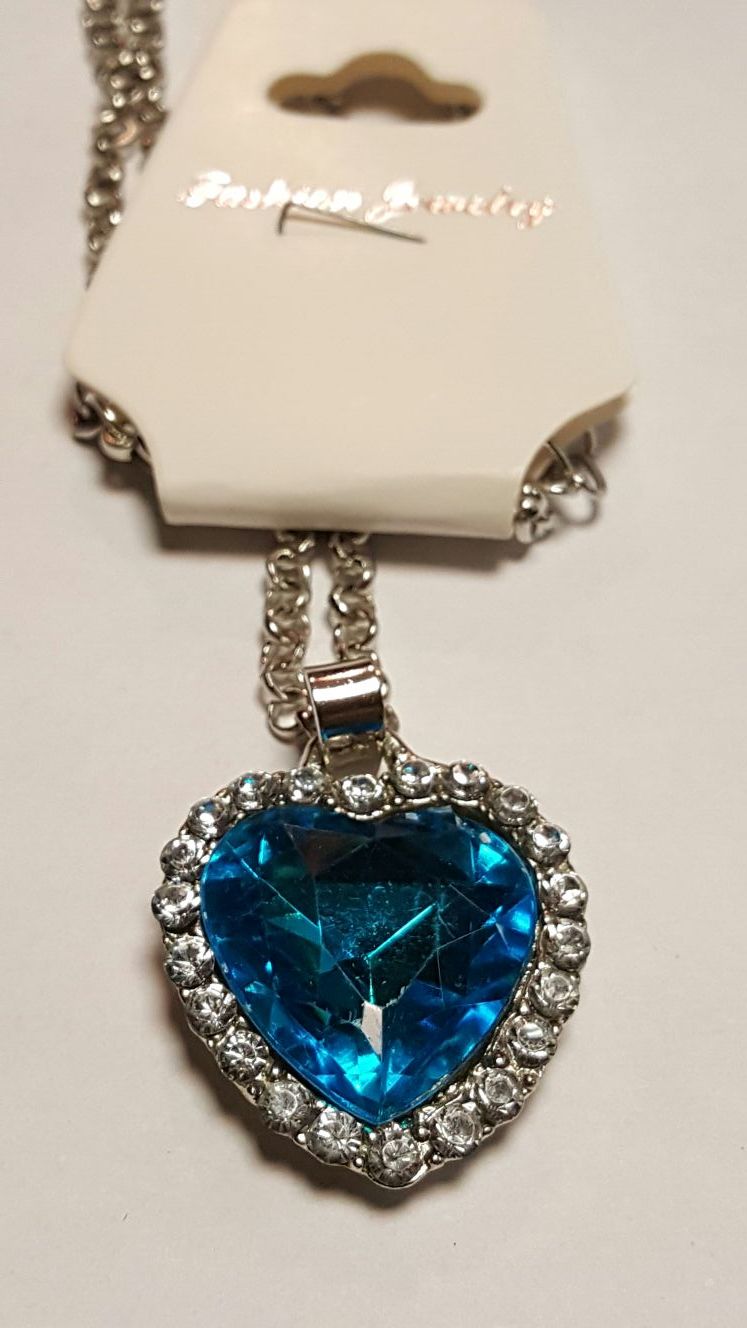 New fashion jewelry pendant blue and white Bohemian crystals chain chunky bib necklace.