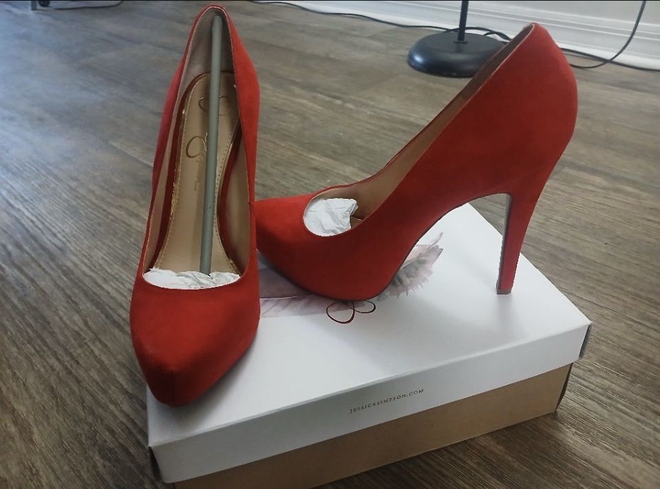 Red Platform Stilettos 6.5