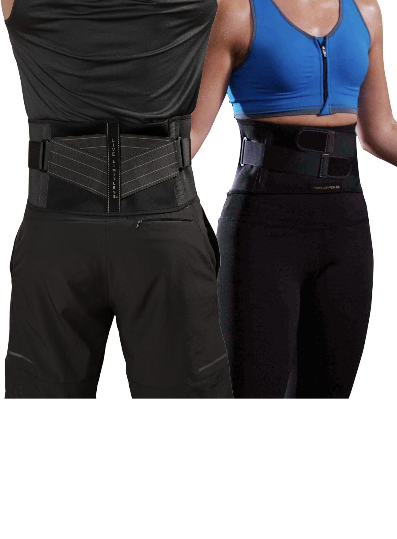 Copper Fit Adjustable Rapid Relief Back Brace with Hot/Cold Therapy, Lower Back Pain, Herniated Disc, Sciatica, Scoliosis with Lumbar Support – For ho
