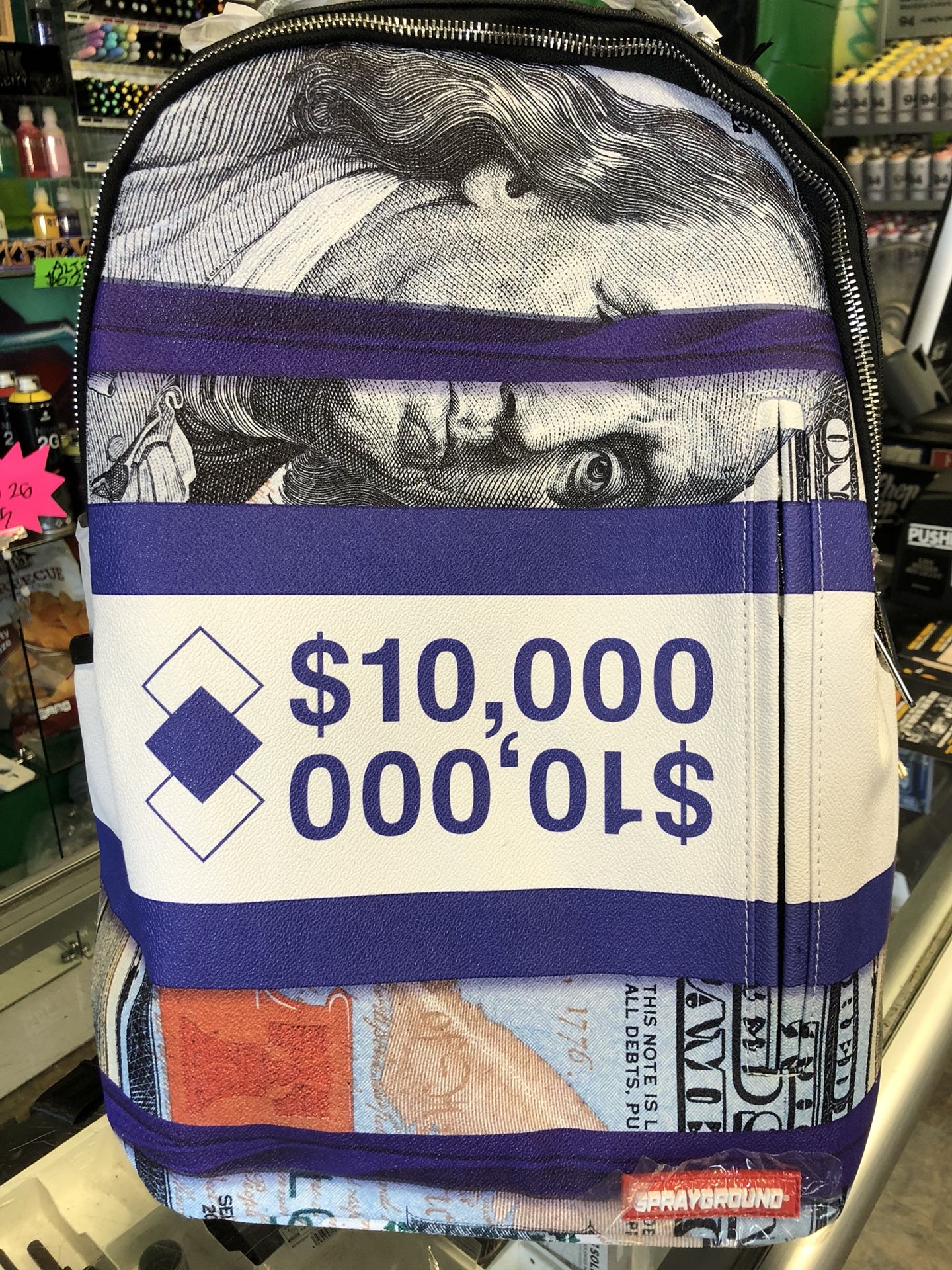 PURPLE MONEY BANDS BACKPACK - PURPLE