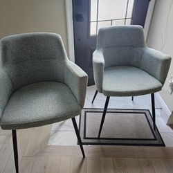 Upholstered Chairs (2) - Blue Green 