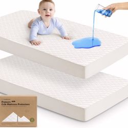KeaBabies Waterproof Crib Mattress Protector 2 Pack