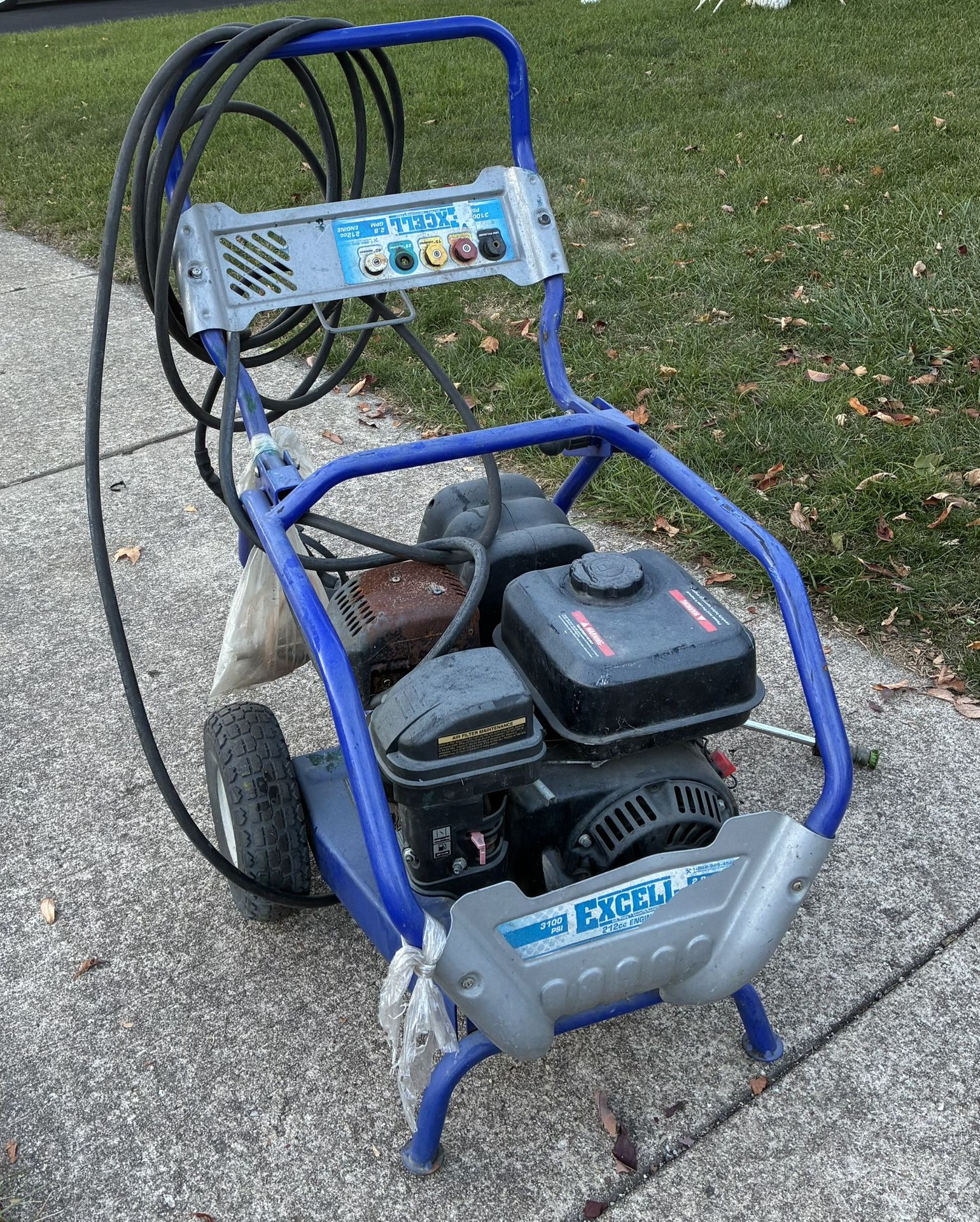 Excell 212cc 3100psi Gas Power Pressure Washer