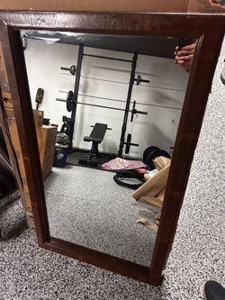 Large Wooden Framed Wall Mirror – Dark Espresso Finish