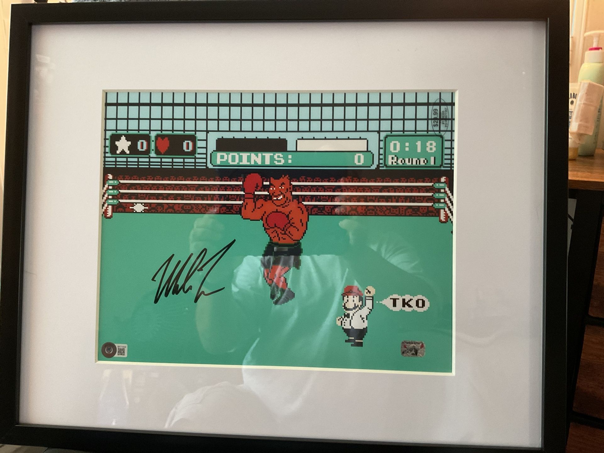 Mike Tyson Autographed Framed 11x14 Picture Punch Out JSA Certified 