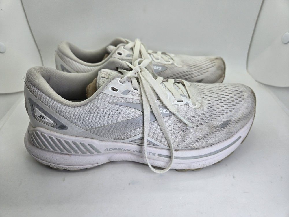 Brooks Adrenaline GTS 23 Shoes Women's 6.5 B White Running Athletic Gym Sneakers