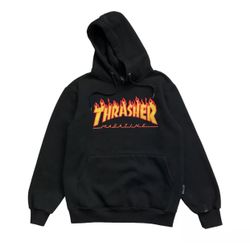 THRASHER MAGAZINE HOODIE MEDIUM M MENS FLAMES LOGO SWEATSHIRT PULLOVER SKATER