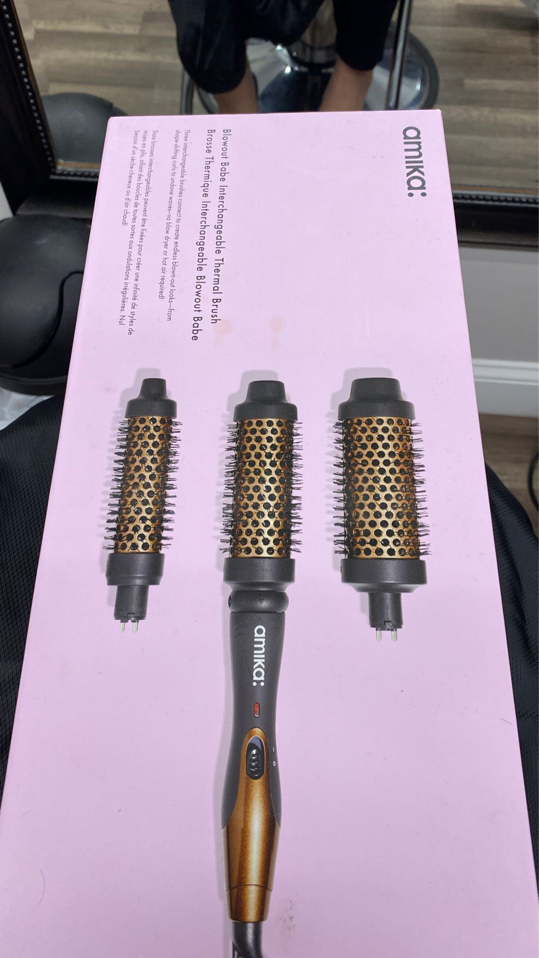 Curly Hair Amika Blowout Babe Interchangeable Thermal Brush Amika Blowout  Babe