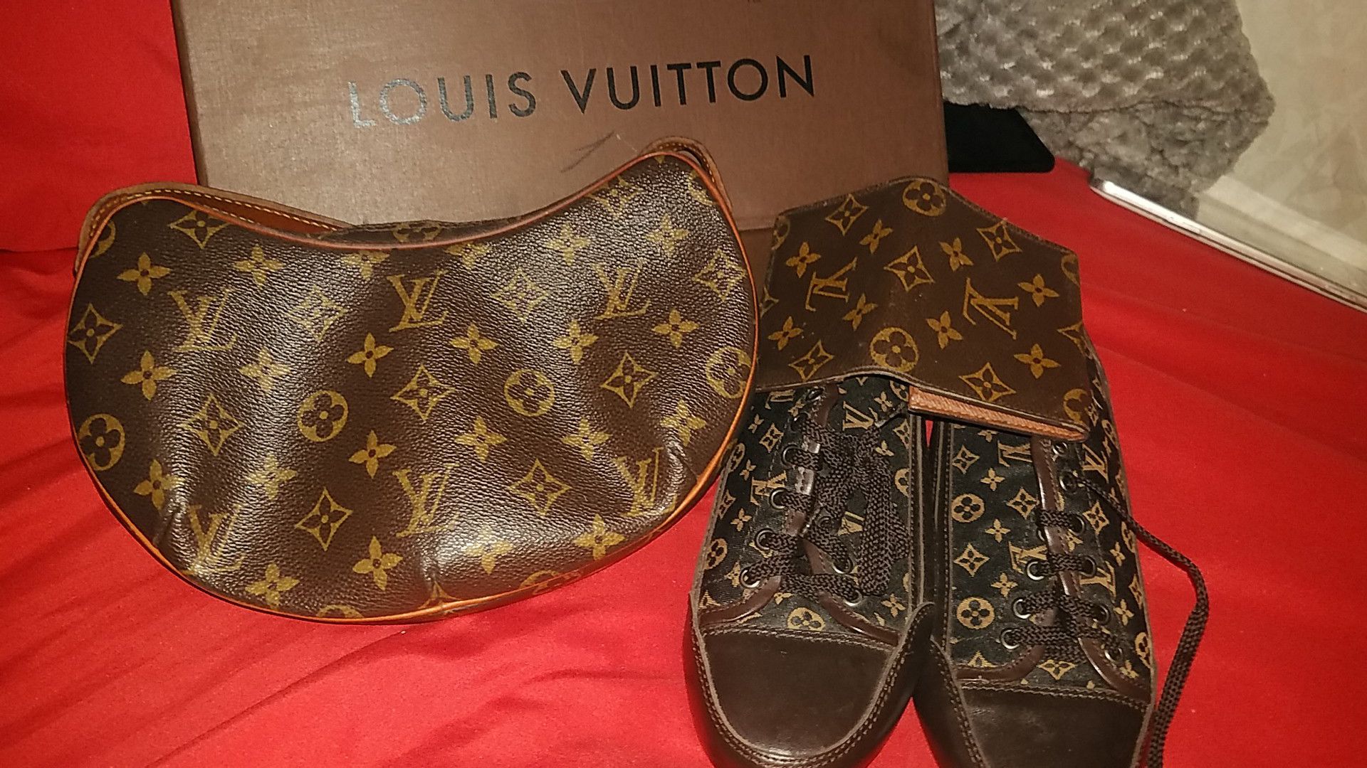 Louis Vuitton bag,shoes size 6 and wallet