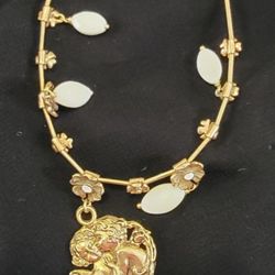 Beautiful Vintage Flowers and Angel's Necklace 
