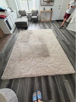 Cream shag rug 8x10 ft