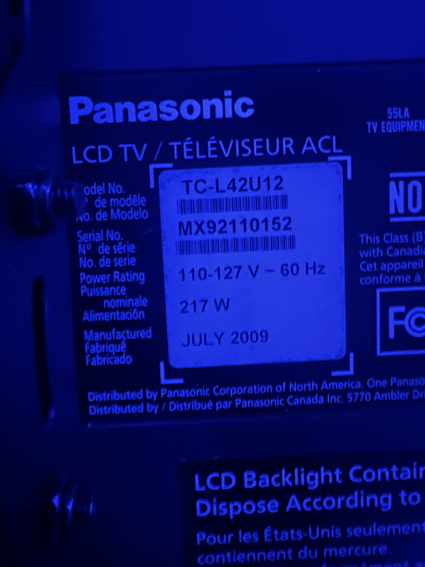 Panasonic 42in TV