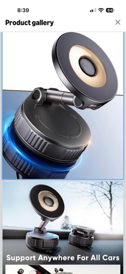 Car Phone Holder for Magsafe [80+LBS Max Suction & 2500gf Magnetic] 360° Adjustable Car Phone Mount, Phone Holders for Your Car for iPhone 17 16 15 14