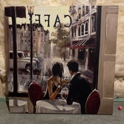 Canvas Art - Cafe Scene