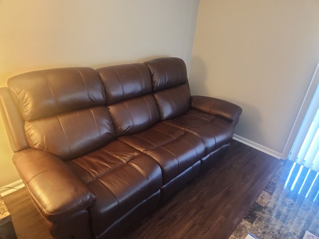 Leather Reclining Sofa