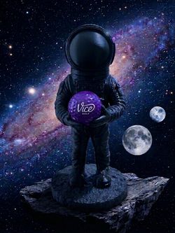 Moon Man with Vice Galaxy Golf Ball