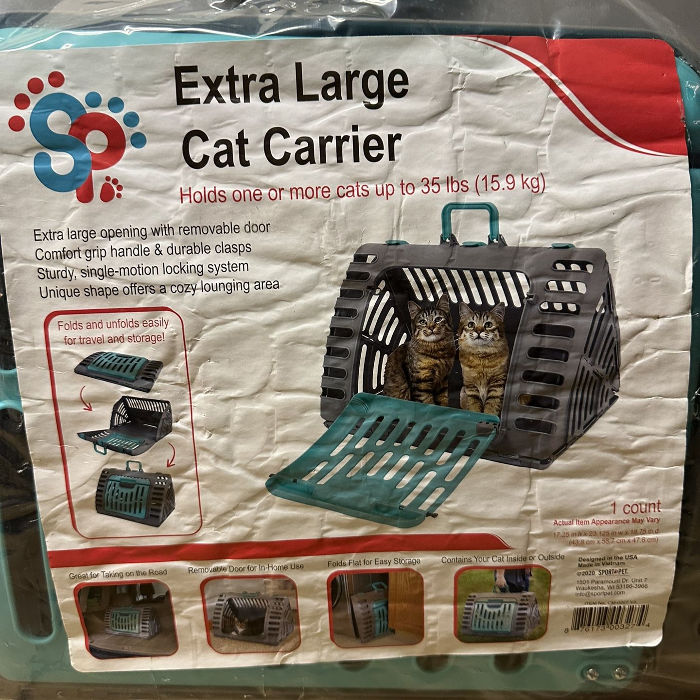 SPORT PET Cat Carrier, X-Large 