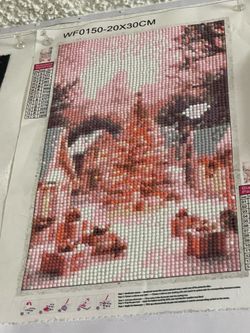 pink christmas tree diamond painting