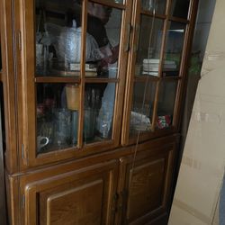 Armoire Display China Cabinet Vintage