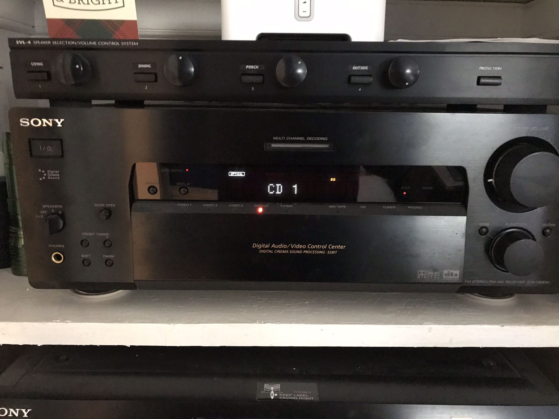 Sony Multi Channel Digital Audio/Video Control Center Receiver STR DB830