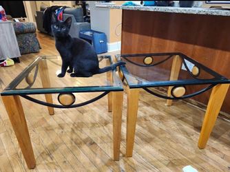 Glass Top End Tables Set of 2